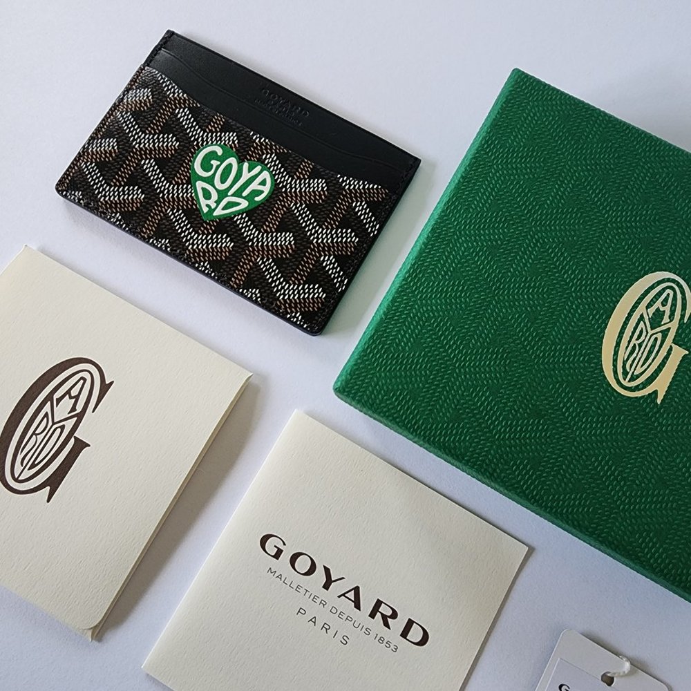 Custom Hand Painted Goyard Saint Sulpice Card Holder Wallet - Picture 12 of 13